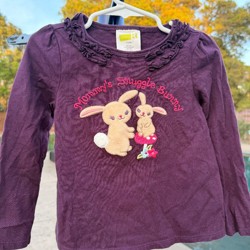 Perfect Easter Top! Crazy 8 Girls “Mommy’s Snuggle Bunny” Long Sleeve Top
